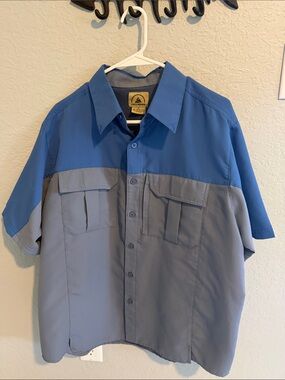 Two-Tone Work Shirt in Blue and Gray